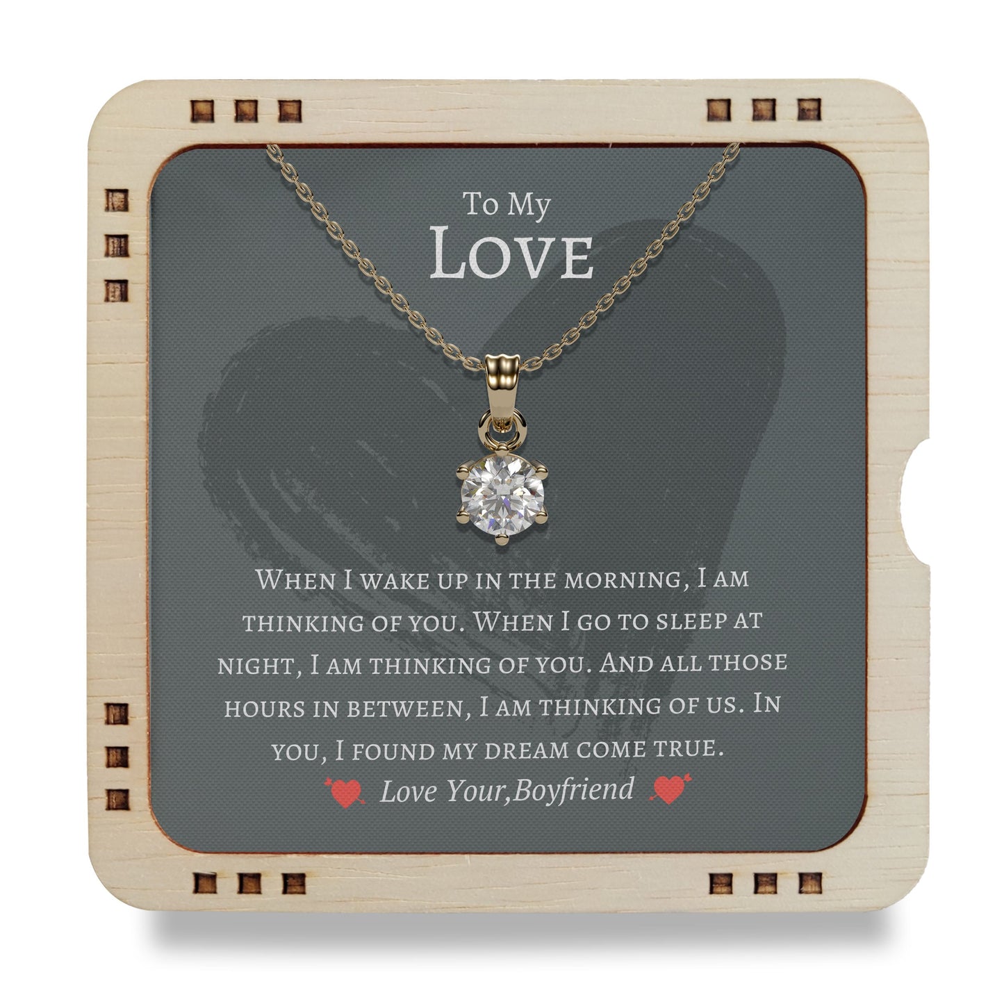 18K Gold Plated Necklace To My Love - In you, I found my dream come true
