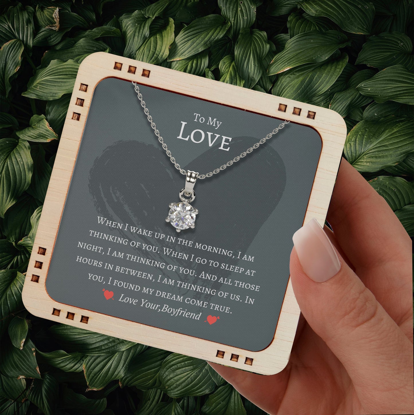 18K Gold Plated Necklace To My Love - In you, I found my dream come true
