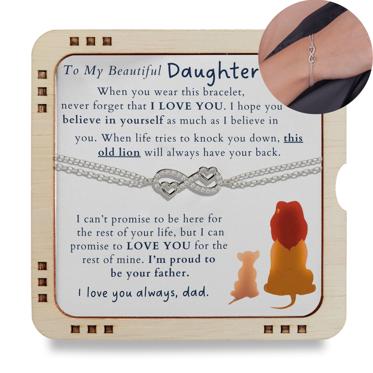 To My Daughter I'm proud to be your Father Bracelet gift