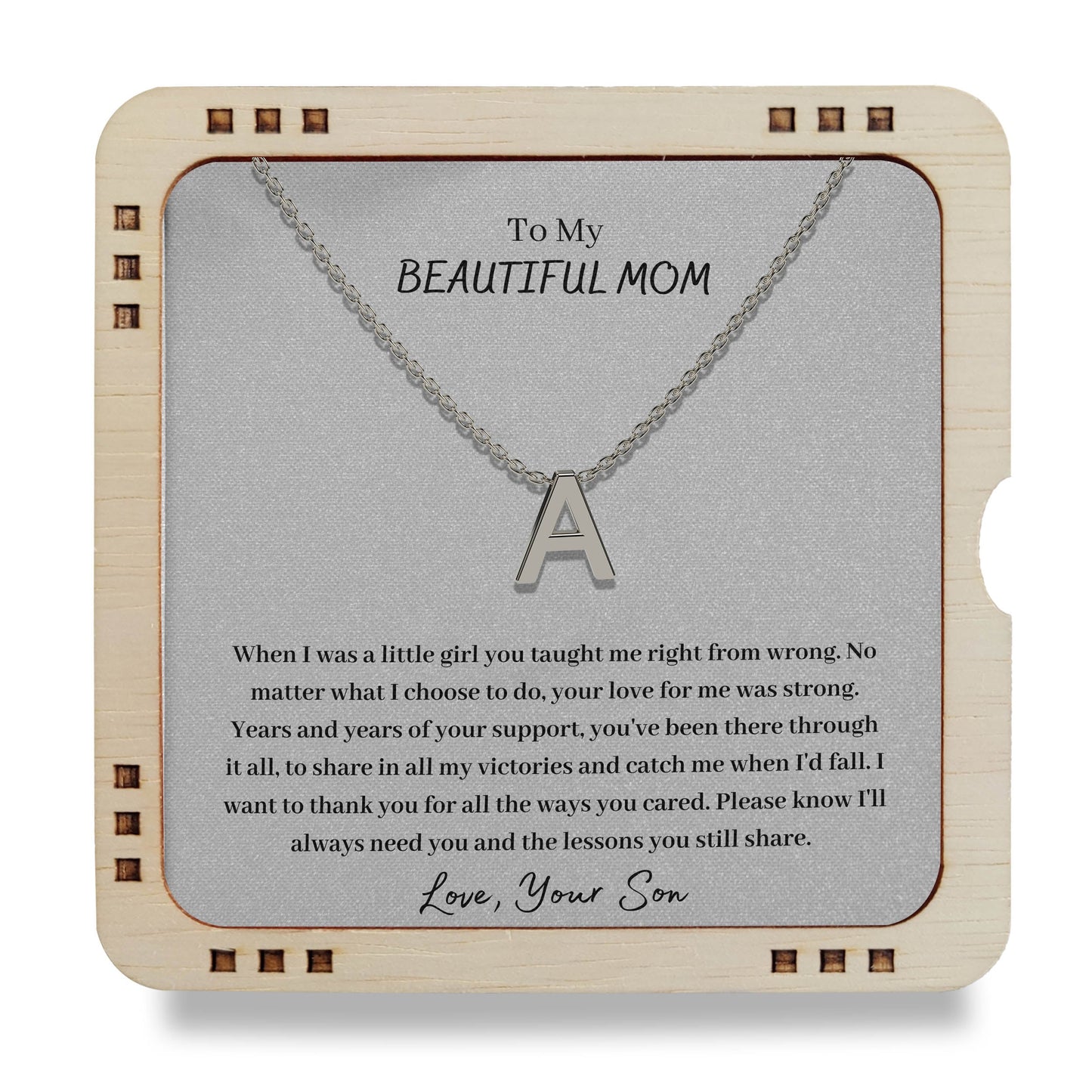 925 Sterling Silver Necklace To my Beautiful Mom - Your love for me was strong