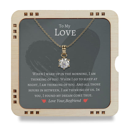 18K Gold Plated Necklace To My Love - In you, I found my dream come true