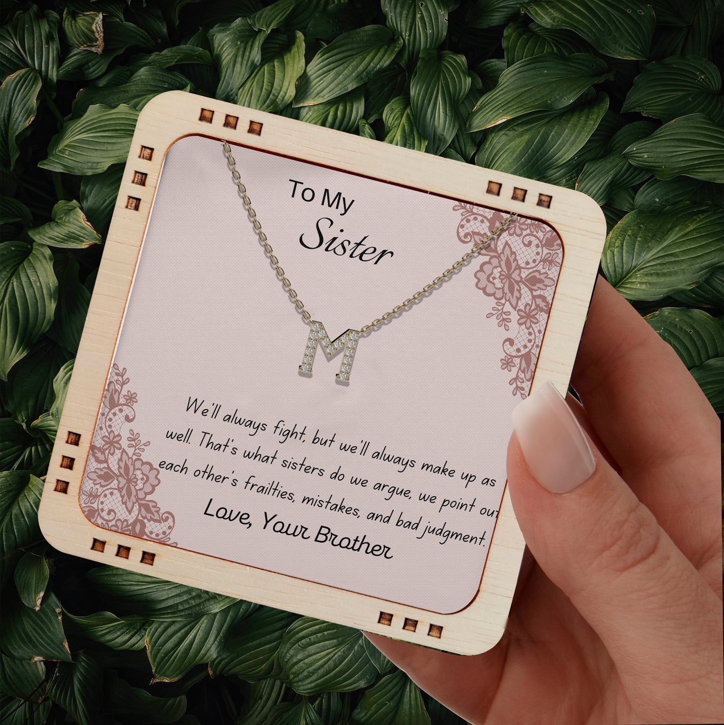 925 Sterling Silver Necklace To My Sister - Love Your Brother